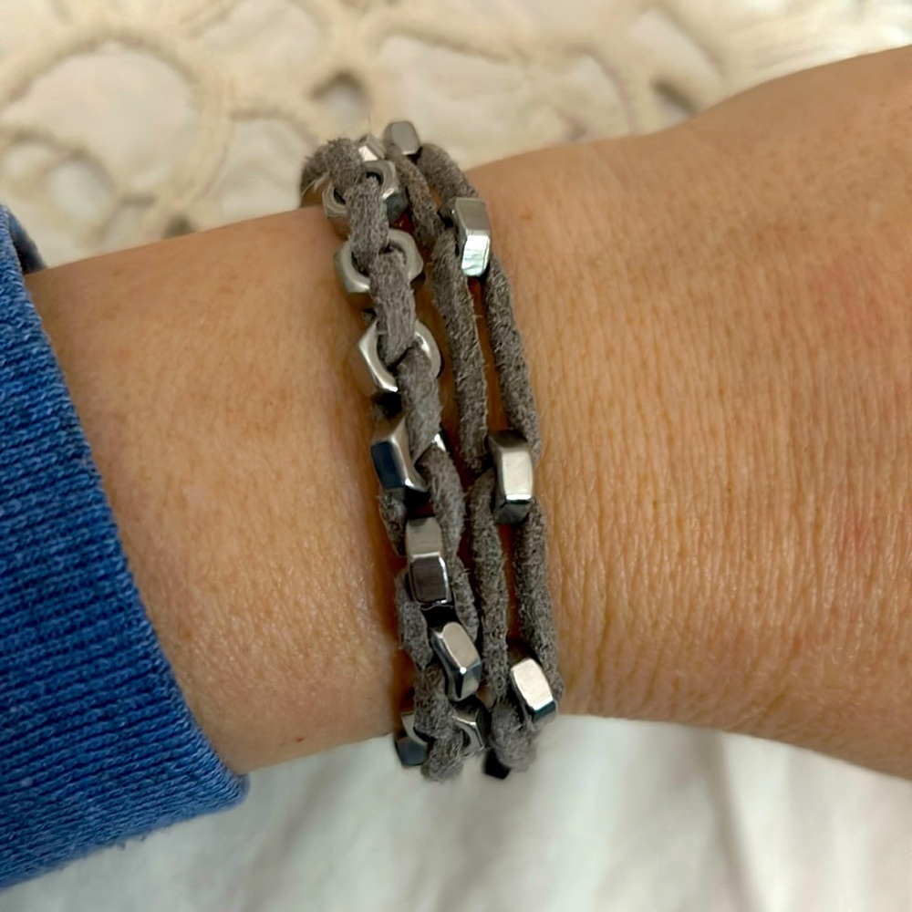 Genuine Leather Suede Bolt Bracelets